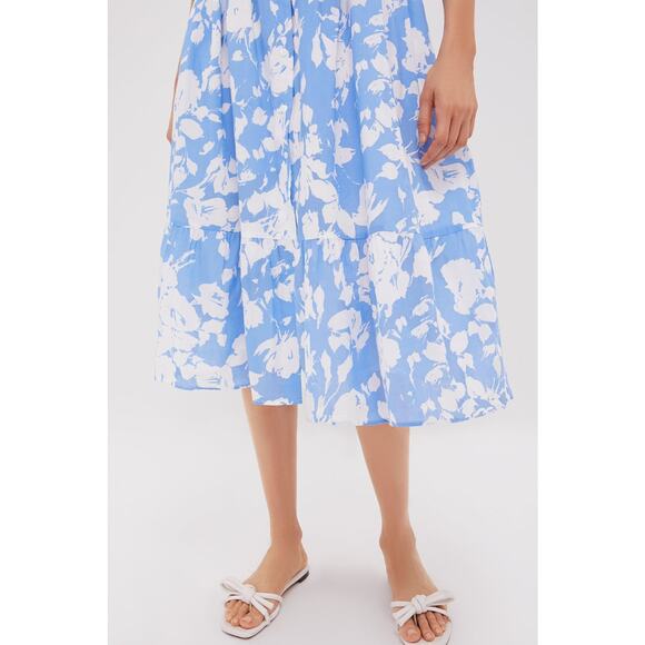 HYACINTH HOUSE Blue and White Floral Lupine Midi Dress Size M NWT - Picture 7 of 8